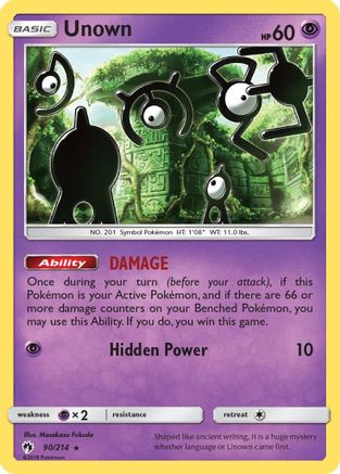 Unown (90) 090/214 SM Lost Thunder - Rare