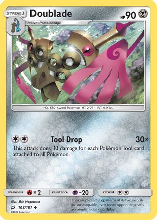 Doublade 108 - Reverse Holofoil SM Team Up - Uncommon