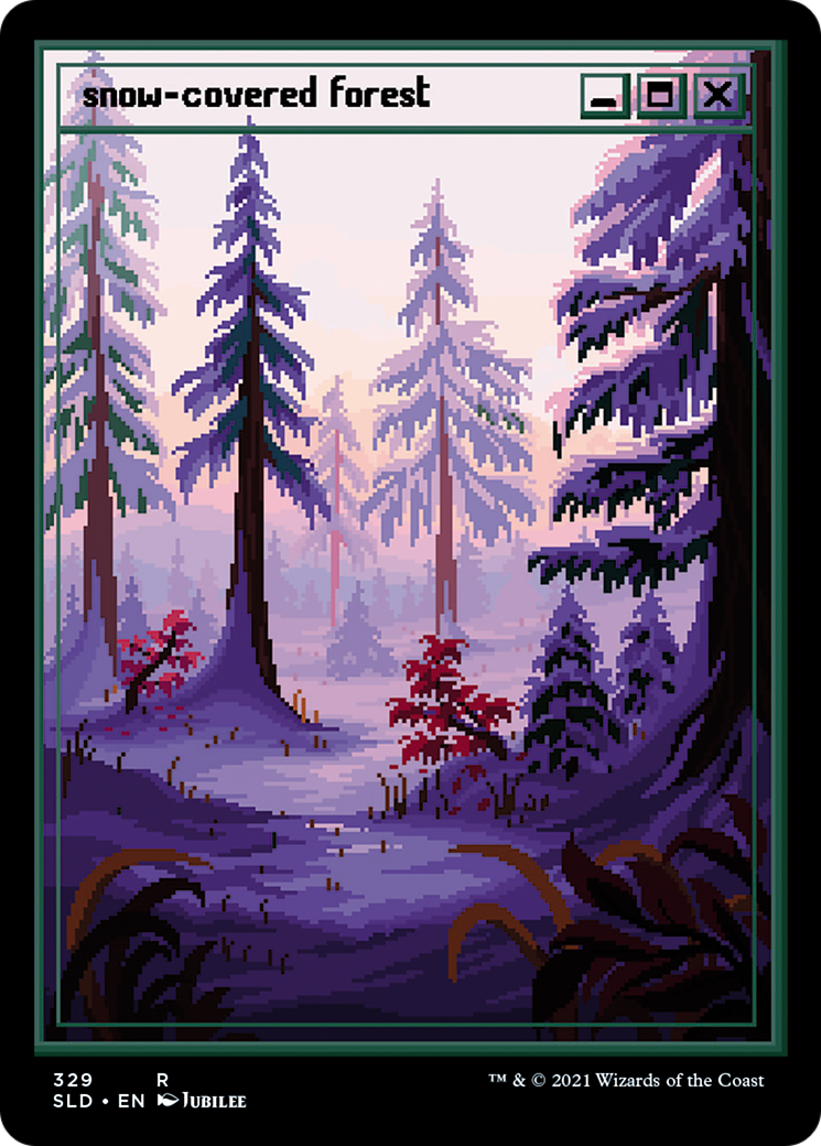 Snow-Covered Forest (PixelSnowLands.jpg) (SLD-329) - Secret Lair Drop Foil