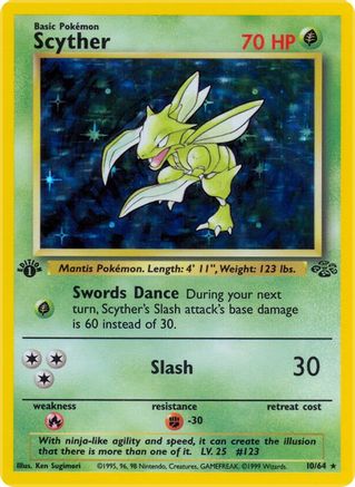 Scyther (10) 010/64 - Unlimited Holofoil Jungle - Holo Rare