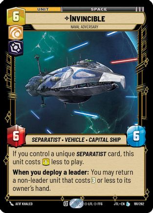 Invincible - Naval Adversary (191/262) - Jump to Lightspeed