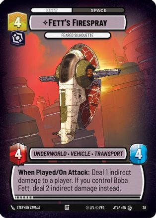 Fett's Firespray - Feared Silhouette (Foil) (38) - Jump to Lightspeed Weekly Play Promos Foil
