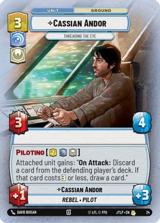 Cassian Andor - Threading the Eye (Foil) (24) - Jump to Lightspeed Weekly Play Promos Foil