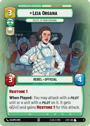 Leia Organa - Pilots, To Your Stations (5) - Jump to Lightspeed Weekly Play Promos
