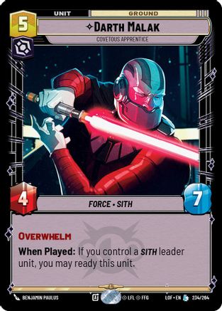 Darth Malak - Covetous Apprentice (234/264) - Legends of the Force