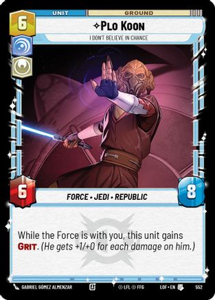 Plo Koon - I Don't Believe in Chance (Foil) (552) - Legends of the Force Foil