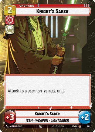 Knight's Saber (Hyperspace Foil) (891) - Legends of the Force Foil