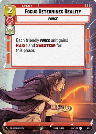 Focus Determines Reality (Hyperspace Foil) (892) - Legends of the Force Foil
