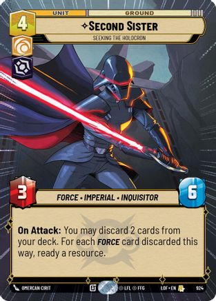 Second Sister - Seeking the Holocron (Hyperspace Foil) (924) - Legends of the Force Foil