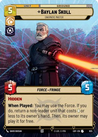 Baylan Skoll - Enigmatic Master (Hyperspace Foil) (925) - Legends of the Force Foil