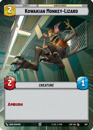 Kowakian Monkey-Lizard (Hyperspace Foil) (997) - Legends of the Force Foil