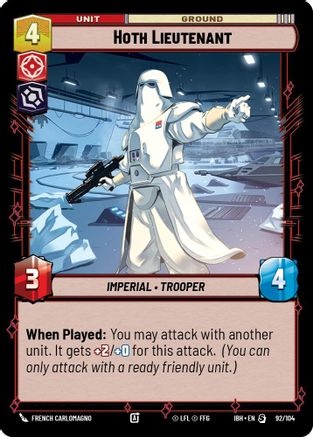 Hoth Lieutenant (92/104) (92/104) - Intro Battle Hoth