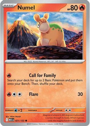 Numel 021/132 - Reverse Holofoil ME01 Mega Evolution - Common