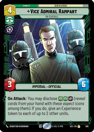 Vice Admiral Rampart - On Schedule (Foil) (595) - Secrets of Power Foil