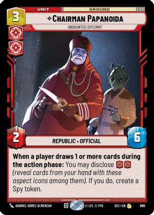 Chairman Papanoida - Undaunted Diplomat (Foil) (669) - Secrets of Power Foil