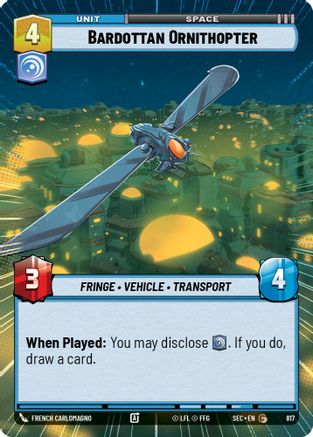 Bardottan Ornithopter (Hyperspace Foil) (818) - Secrets of Power Foil