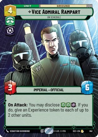 Vice Admiral Rampart - On Schedule (Hyperspace Foil) (841) - Secrets of Power Foil