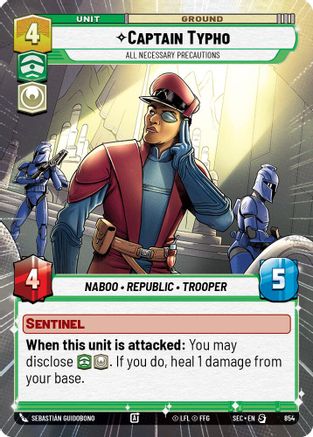 Captain Typho - All Necessary Precautions (Hyperspace Foil) (854) - Secrets of Power Foil