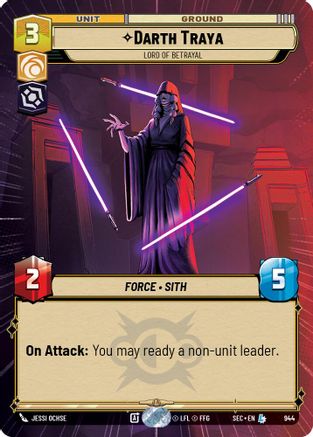 Darth Traya - Lord of Betrayal (Hyperspace Foil) (944) - Secrets of Power Foil