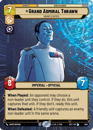 Grand Admiral Thrawn - Grand Schemer (Hyperspace Foil) (949) - Secrets of Power Foil