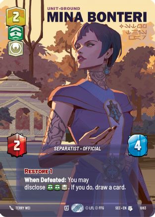 Mina Bonteri - Stop This War (Prestige Foil) (1083) - Secrets of Power Foil