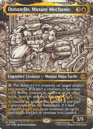 Donatello, Mutant Mechanic (Borderless) (Gold-Stamped Signature) (TMT-302) - Teenage Mutant Ninja Turtles Foil