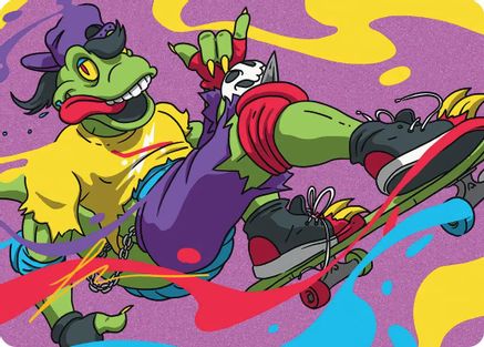Mondo Gecko Art Card (Gold-Stamped Signature) (ASTMT-026) - Art Series: Teenage Mutant Ninja Turtles