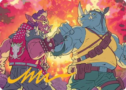 Bebop & Rocksteady Art Card (Gold-Stamped Signature) (ASTMT-029) - Art Series: Teenage Mutant Ninja Turtles