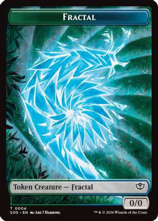 Fractal (0004) // Spirit (0010) Double-Sided Token (SOS-4 // 10) - Secrets of Strixhaven