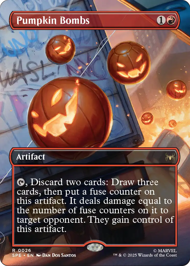 Pumpkin Bombs (Borderless) (SPE-026) - Marvel's Spider-Man: Eternal-Legal (Borderless) Foil