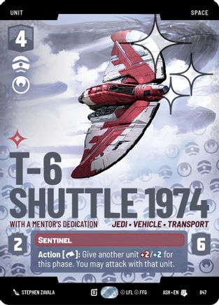 T-6 Shuttle 1974 - With a Mentor's Dedication (Prestige Foil) (847) - Ashes of the Empire Foil
