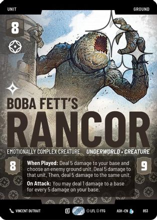 Boba Fett's Rancor - Emotionally Complex Creature (Prestige Foil) (853) - Ashes of the Empire Foil