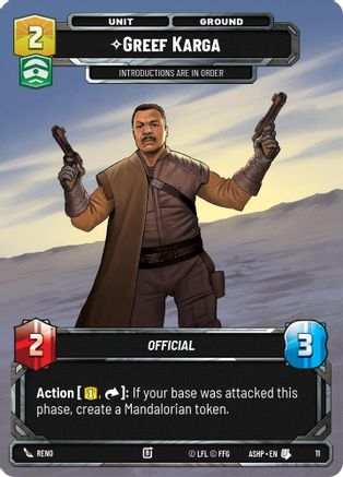 Greef Karga (11) - Ashes of the Empire Weekly Play Promos