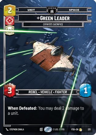 Green Leader - Crynyd's Sacrifice (231) - Sector and Regional Promos Season 2 Foil
