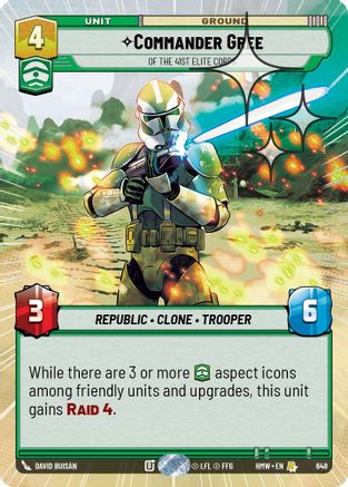 Commander Gree - Of the 41st Elite Corps (Hyperspace Foil) (648) - Homeworlds Foil