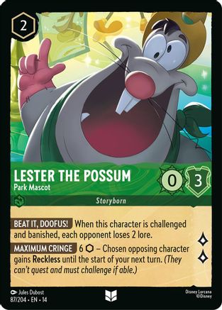 Lester the Possum - Park Mascot (87/204) - Hyperia City Cold Foil