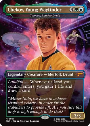 Chekov, Young Wayfinder - Tatyova, Benthic Druid (Borderless) (SDS-017) - Star Trek: Stardates Foil