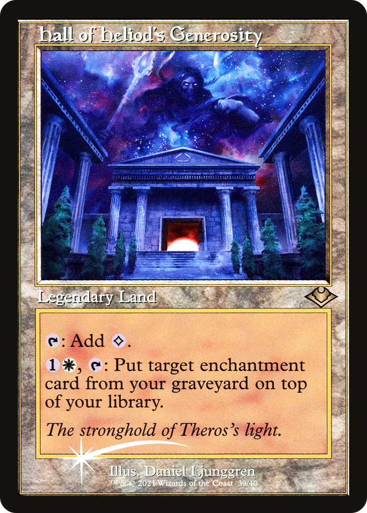 Hall of Heliod's Generosity (Retro Frame) (MH1-039) - Modern Horizons 1 Timeshifts Etched Foil