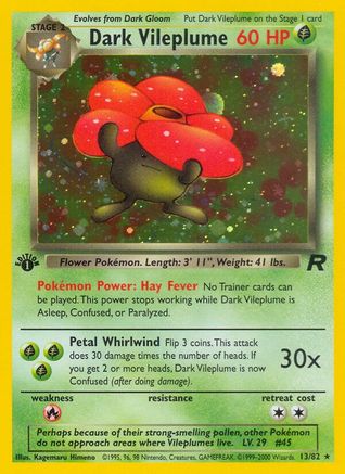 Dark Vileplume (13) 013/82 - Unlimited Holofoil Team Rocket - Holo Rare
