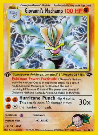 Giovanni's Machamp 006/132 - Unlimited Holofoil Gym Challenge - Holo Rare