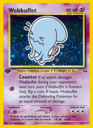 Wobbuffet (16) 016/75 - Unlimited Holofoil Neo Discovery - Holo Rare