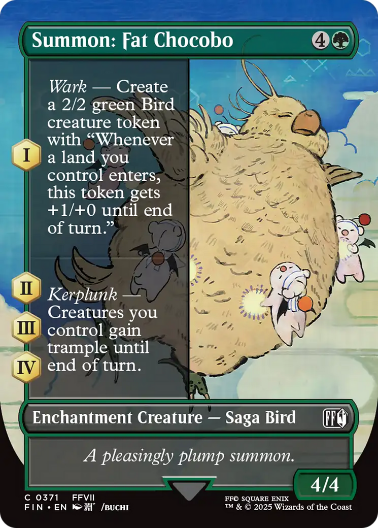 Summon: Fat Chocobo (Borderless) (FIN-371) - FINAL FANTASY: (enchantment) (Borderless)