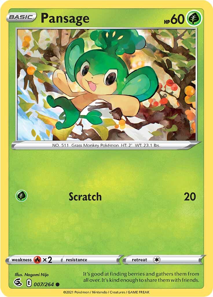 Pansage (007/264) [Sword & Shield: Fusion Strike] | Eastridge Sports Cards & Games