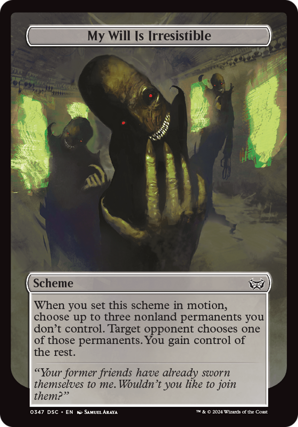 My Will Is Irresistible (Full Art) [Duskmourn: Archenemy] | Eastridge Sports Cards & Games