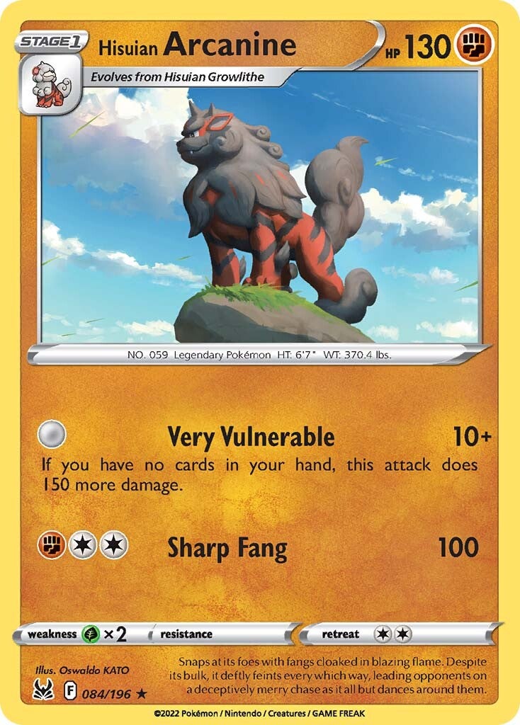 Hisuian Arcanine (084/196) (Theme Deck Exclusive) [Sword & Shield: Lost Origin] | Eastridge Sports Cards & Games