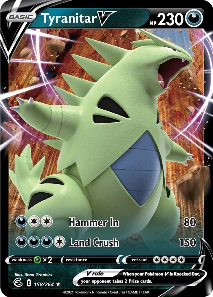 Tyranitar V (158/264) [Sword & Shield: Fusion Strike] | Eastridge Sports Cards & Games