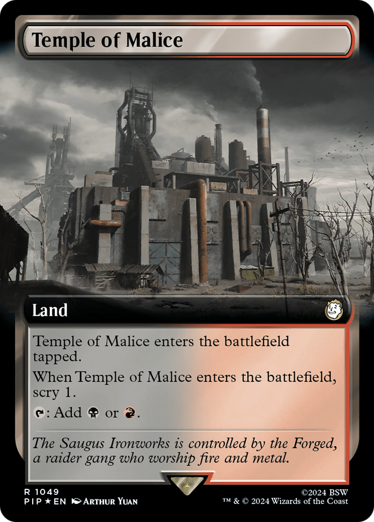 Temple of Malice (Extended Art) (Surge Foil) [Fallout] | Eastridge Sports Cards & Games