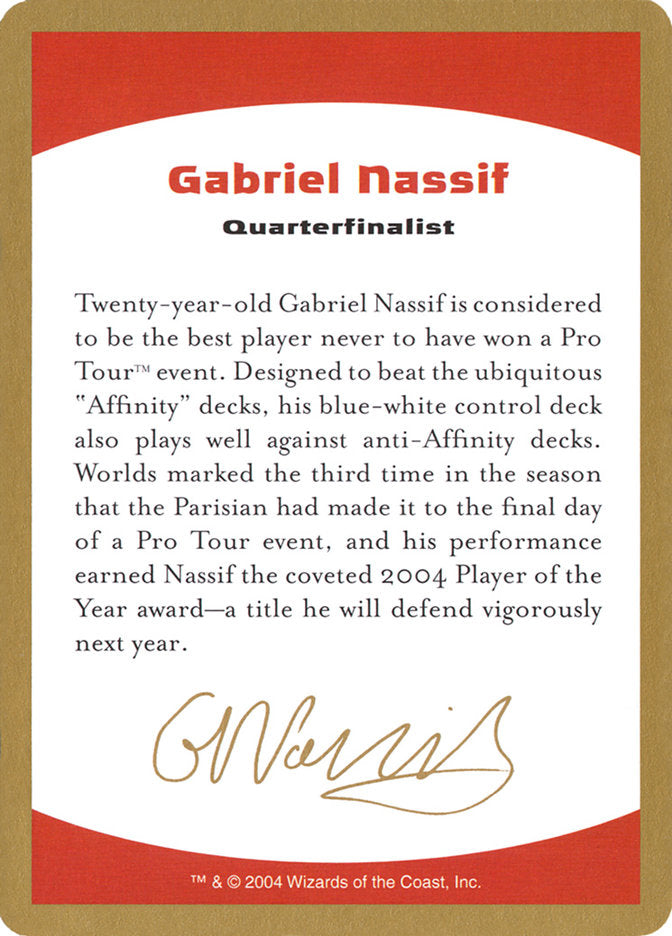 Gabriel Nassif Bio [World Championship Decks 2004] | Eastridge Sports Cards & Games