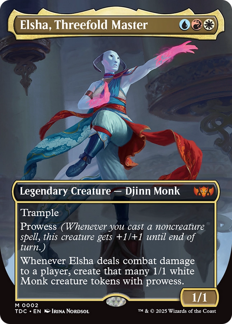Elsha, Threefold Master (Borderless) [Tarkir: Dragonstorm Commander] | Eastridge Sports Cards & Games