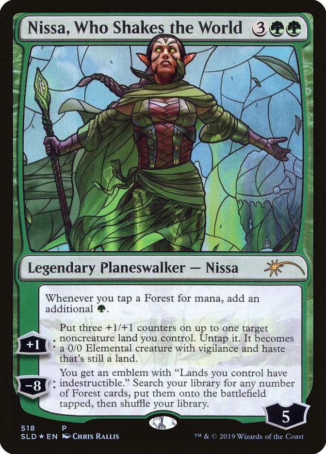 Nissa, Who Shakes the World (Stained Glass) [Secret Lair Drop Promos] | Eastridge Sports Cards & Games